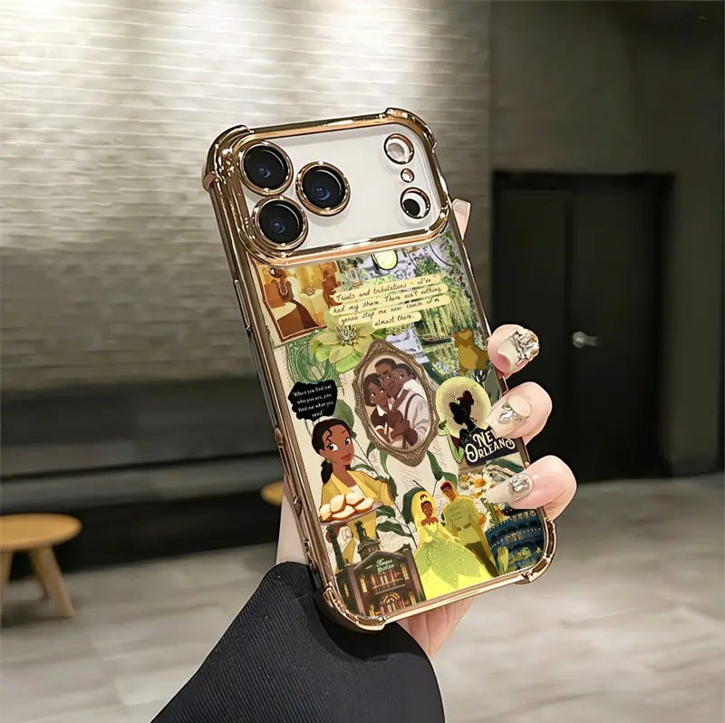Black Princess Aesthetic Design Pattern Casing For iPhone 17 16 15 14 13 12 Samsung 22 23 24 25 Plus Pro Max Ultra Soft Silicon TPU Shockproof Protector Vintage Unique Fashion Mobile Phone Case trendy gift