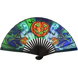 Graves Halloween Fabric Hand Fan