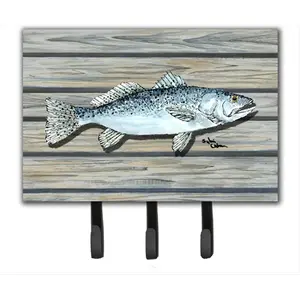 212 MAIN Speckled Trout Metal Wall-Mount Triple Hook Hanger, 6x9 in Decor Hanging Organizer for Leashes, Keys