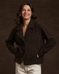 Women's Teddy Fleece Jacket in Chocolate