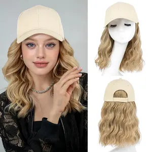 Hat Wig Hat with Hair Attached for Women Cap with Hair Attached for Women Baseball Cap Wig Extensions Short Wave Synthetic Adjustable for Daily Use