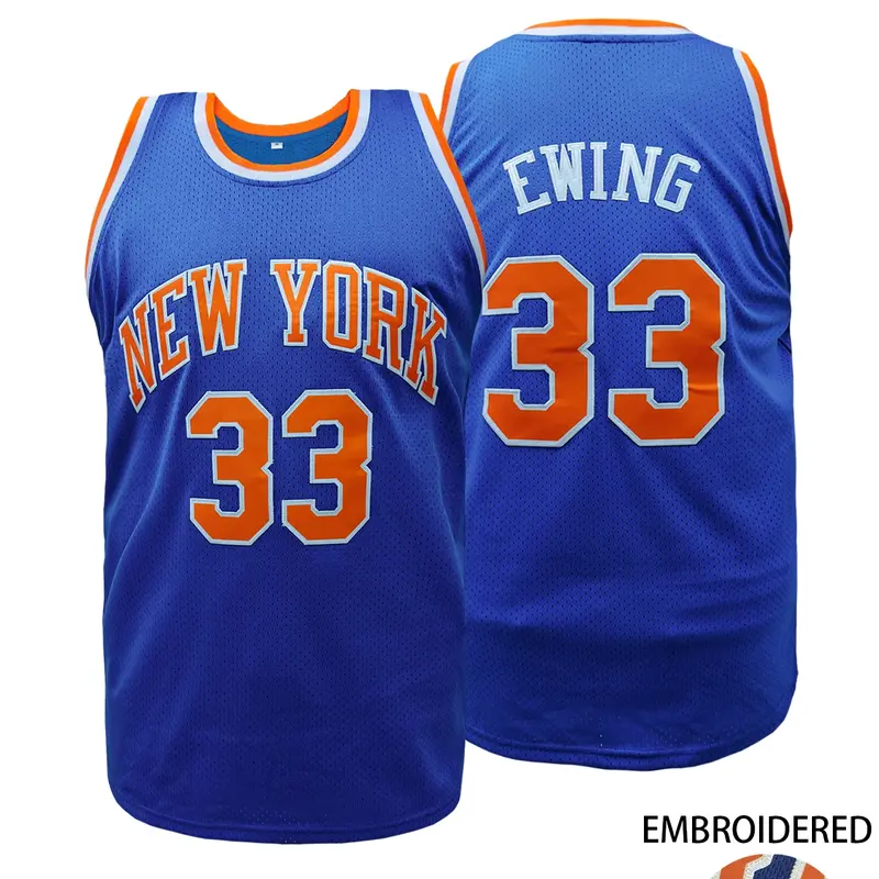 Embroidered New York #33 Basketball Jersey, Sports-Style Unisex Breathable Mesh Retro Athletic Shirt, Classic Vintage Sports Top, Athletic Tops for Men and Women, Ideal for Game Day, Casual Wear and Training