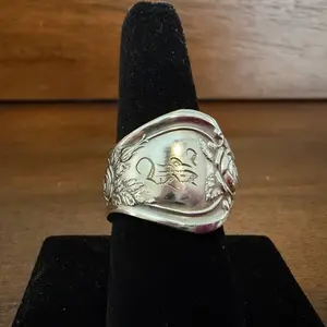 “B” Engraved Spoon Ring Size 7.5