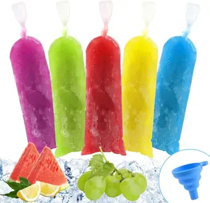 Ice Lolly Bags Disposable, Ice Cream Mold Bags with  Funnel. 3 x 10 inches Plastic Ice Candy Bags for Making Bolis/Ice  Yogurt Candy (Clear - 220 count)