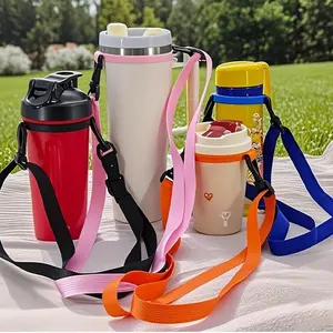 Water Bottle Shoulder Strap 25mm Polyester Fiber, Adjustable Crossbody Belt for 30oz & 40oz Insulated Cups, 23.62-51.18 Inches, Drink Carrier