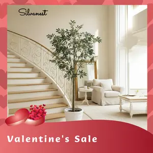 【Valentine's Sale】Silvanest  7FT Artificial Olive Tree Tall Faux Silk Plant for Home Office Decor Indoor Artificial Potted Tree with Wood Branches and Fruits
