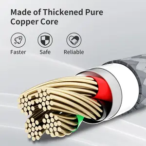 IDISON Multi Charging Cable(3Pack 4FT), 3 in 1 Charging Cable Nylon Braided Multiple USB Cable Universal Charging Cord with Type-C, Micro USB and