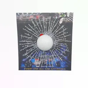 3D Prank Tricky Broken Glass Sticker Car Window Ball Hits Self Adhesive Funny Car Stickers (Golf)