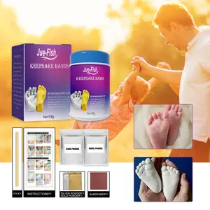 Jue-Fish 3D Baby Infant Hand and Foot Mold Kit, Keepsake Print Kit for Newborn Milestone, DIY Footprint and Handprint Souvenir