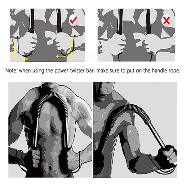 HAOYING Power Twister Bar Germany Spring Bar Arm Strength Trainer Home Gym with Uniform Bending for Greater Durability Gold Series 30kg 66lbs-110kg 242lbs