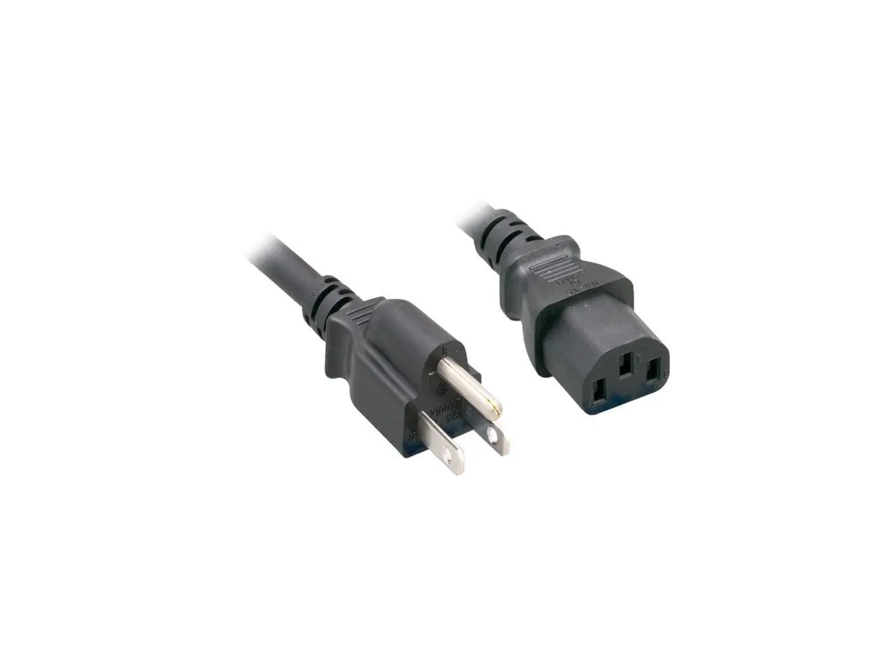 Nippon Labs 18 AWG Standard Power Cord NEMA 5-15P to C13, SVT, 10A, 125V, NEMA5-15P/IEC320 C13, 1ft. Black Cable Nippon Labs 18 AWG Standard Power Cord NEMA 5-15P to C13, SVT, 10A, 125V, NEMA5-15P/IEC320 C13, 1ft. Black Cable