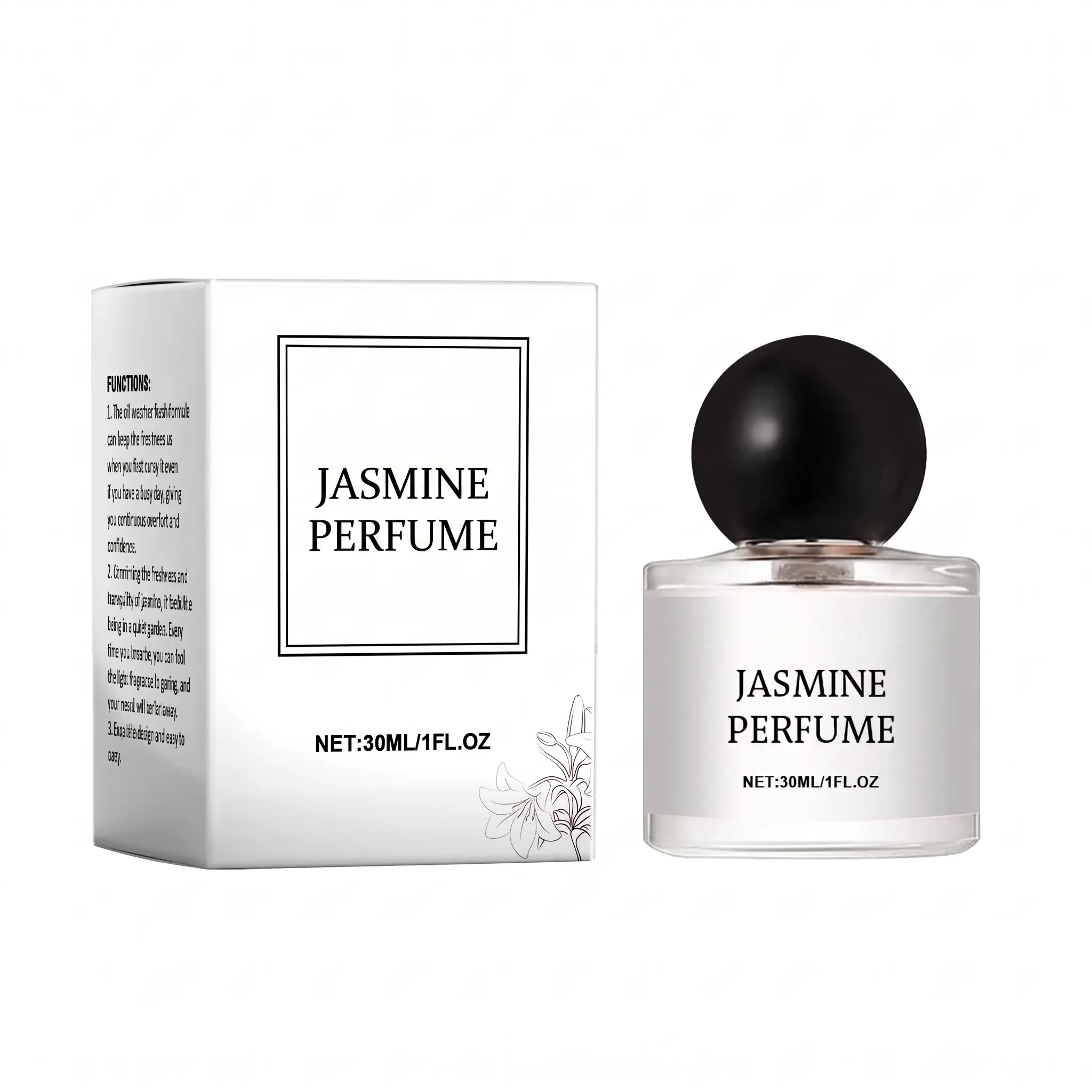 Women's TikTok Trending Jasmine Eau De Toilette Spray - 30ml Gift Box, Fresh Enchanting Light Floral Lavender Mix Scent, Long-Lasting Portable, Ideal for Everyday Wear & Date, Spray Pulse Points, Long Lasting Perfumes, Women Perfumes, Calming Effect, Extr