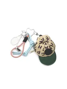 Tennis Golf Ball Snapback Hat Keychain, Creative Fisherman Cap Zero Wallet Keychain, Fashion Hanging Accessory, Keychain For Bags, Fashionable Alloy Keychain, Trendy Cute Keychain