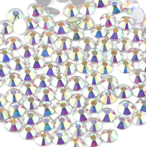 Flat Back Crystal Rhinestones Round Gems for Nail Art and Craft Glue Fix, CrystalAB (4.6-4.8mm) SS20/1440pcs, Valentines Day giftChristmas