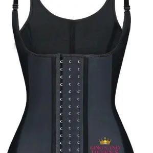 Kings and Queens Women's Black Corset with Adjustable Straps and Zipper Closure for Shaping and Support