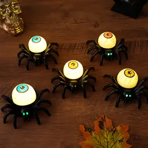 12-piece set Halloween Decorative Lights, Cute Ornaments, LED Electronic Candle Lights Party Supplies Decorations Spider Night Lights, Perfect for Table Decorations, Halloween Atmosphere Decorations