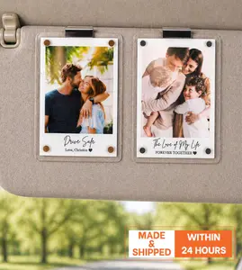 Custom Sleek Acrylic Car Visor Photo Clip | Turn your pet, family, or favorite memories into sun visor decor by Occasional Motto