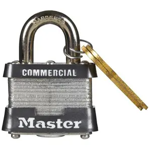 212 MAIN Commercial 3KA#3918 Series 3918 1.5 in. Steel Padlock - Pack of 6, Double Locking, Dual Levers, Hardened Steel Shackle, Pry Resistant