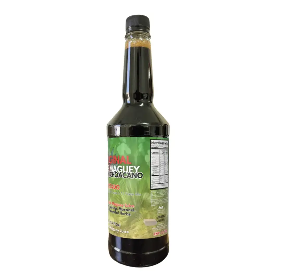 Maguey Juice - Jugo De Maguey Reforzado con Guanabana, Moronel, Cancerina, Aloe -  Michoacano Tarasco de 1 litro (33.3Fl Oz) Asado (Reinforced)