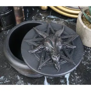 Knights Templar Pentagram Sabbatic Goat Baphomet Decorative Jewelry Box