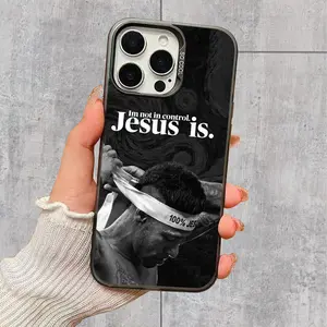 Jesus Neymar Style Phone Case Cover, Durable Anti-Drop Protection, Silver Color Imd Print, Fits iPhone 17/16/15/14/13/12/11, Tpu Soft Shell