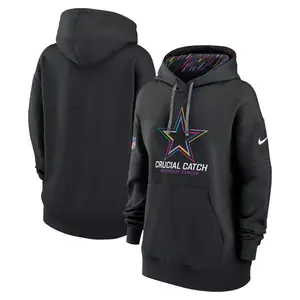 Dallas Cowboys Black Nike Crucial Catch Intercept Cancer Hoodie