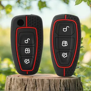 Premium Protective Key Cover - Silicone Car Key Case For Ford C-Max Mondeo Kuga Fiesta Titanium Ford Focus 3 4 ST MK3 MK4 Key Fob Cover Case Bag