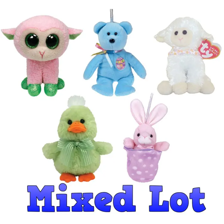 TY Basket Beanie Babies -  Bulk Mixed Lot of 5 Easter Beanies (No Duplicates)