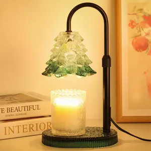 Christmas Tree Candle Warmer Lamp – Adjustable Wax Melt Lamp with Timer, Dimmer & 2 Bulbs | Cozy Holiday Decor Gift for Women
