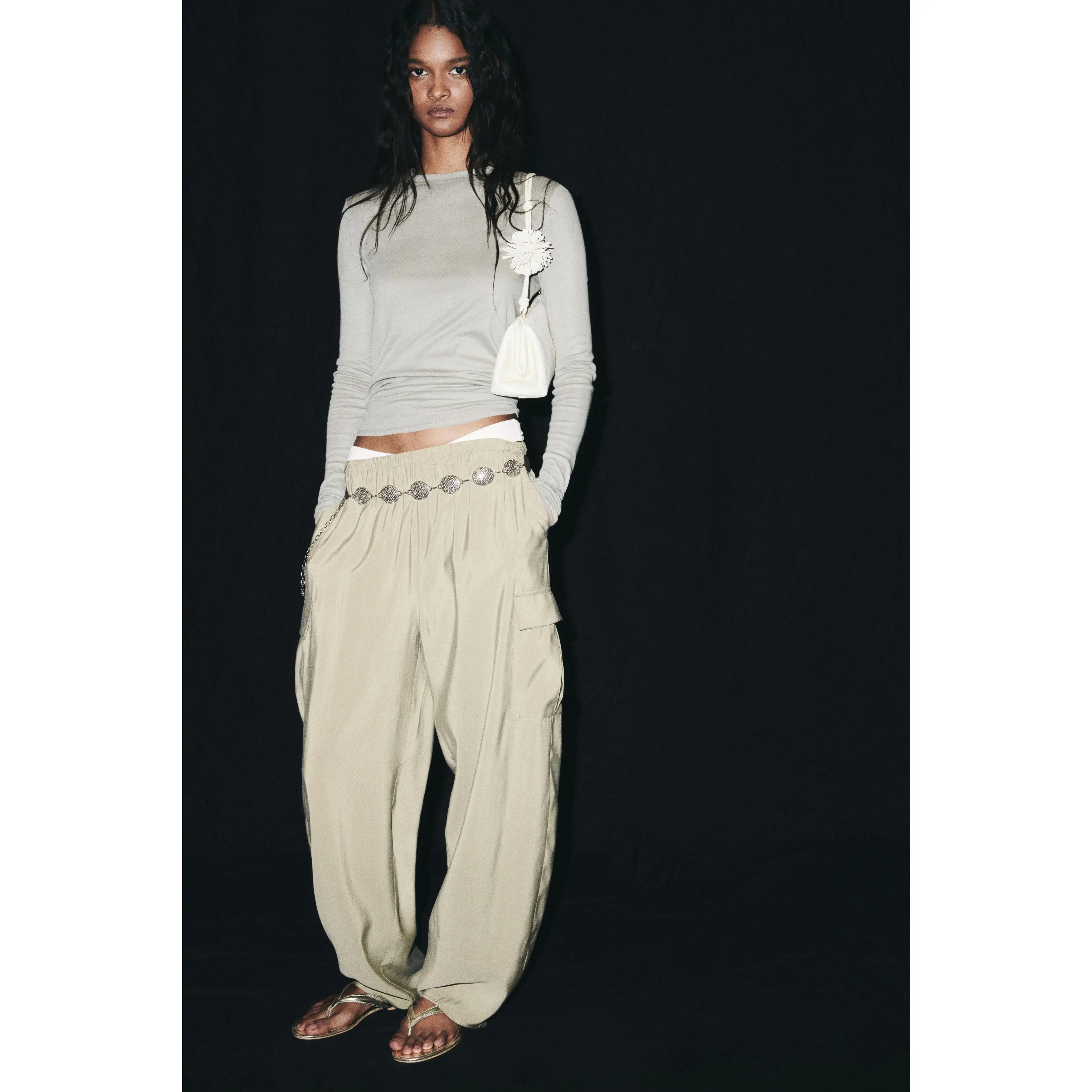 H&M Viscose-blend pull-on trousers