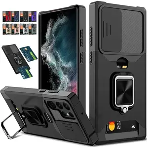 Shockproof Magnetic Holder Case For Samsung Galaxy S26 S25 S24 S23 S22 S21 Ultra Plus S25FE Note 20 Ultra With Card Solt Cover