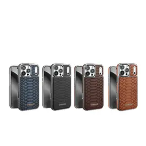 Luxury Snake Skin Pattern Leather Smartphone Case - Protective Cover with Full Drop Protection, Fingerprint-Resistant Accessory for iPhone 17/16/15/14/13, Accessories, Covers