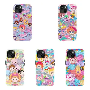 Distroller Cartoon Curly-Haired Girl Pattern Phone Case | y2k Dopamine Style Protective Case, Compatible with iPhone 17/16/15/14/13/12/11 Pro Max/Plus and Samsung Galaxy S23FE/22/23/24/25