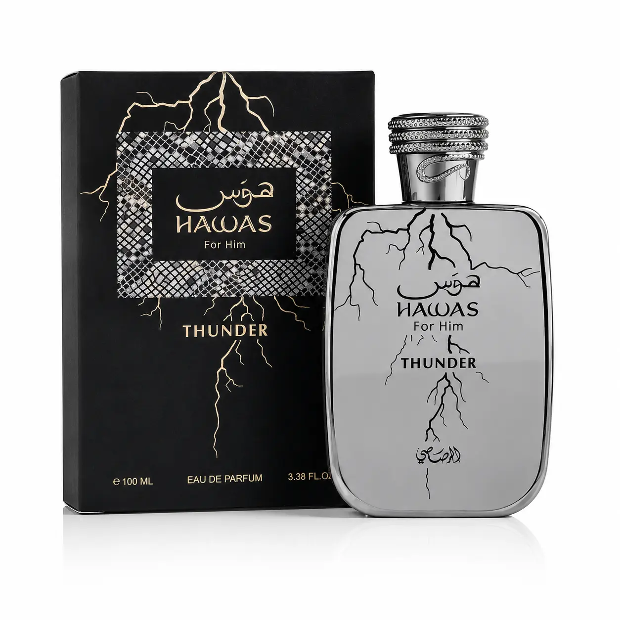 Rasasi Hawas Thunder For Him Eau De Parfum, 100ML (3.38 FL.OZ) - Spicy, Citrus, Woody Men's Fragrance for Beauty & Personal Care
