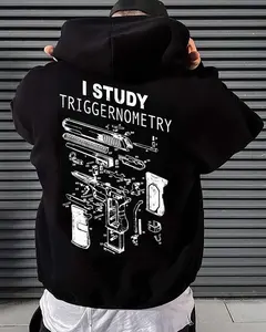 I Study Triggernometry Hoodie – Funny Gun Diagram Hoodie for Men – Tactical Humor Sweatshirt