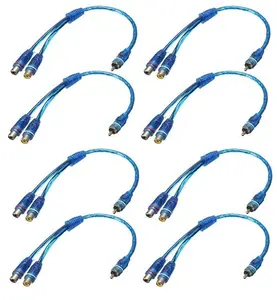 8 Absolute ABC-2F1M BLUE Y-Adapter 2F-1M RCA Interconnect Audio Cable