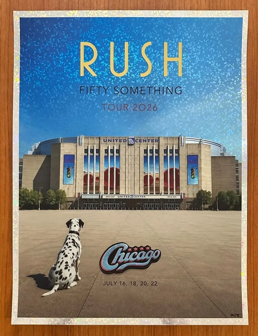 RUSH - Fifty Something Tour UNITED CENTER CHICAGO FOIL POSTER