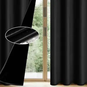 Blackout Curtains Set of 2 Pieces, 100% Light Blocking Window Treatment, Thermal Insulation & Soundproofing, Ideal for Bedroom & Living Room Decor