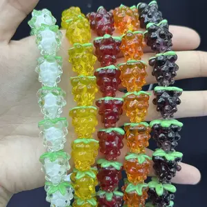 Luili 13x15 mm Handmade Glass Beads Grape Shape Multiple Colors DIY Jewelry Making Supplies for Bracelets Necklaces Perfect for Craft Enthusiasts Graduation Gifts