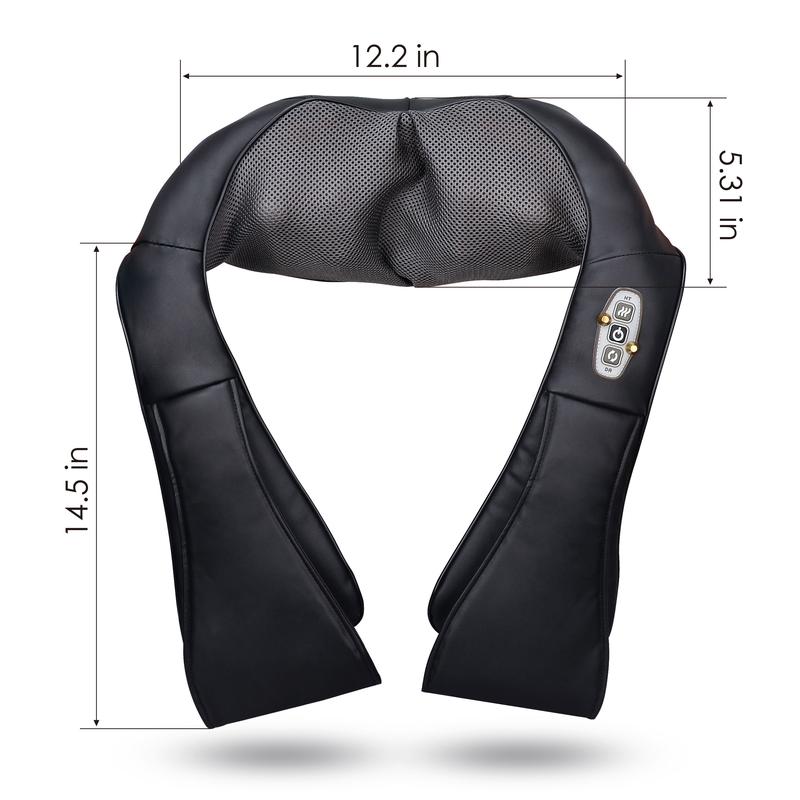 Comfier Cordless 4D Neck & Shoulder Massager with Heat, Wireless Deep Tissue Back Massager for Pain Relief, Hands-Free Massage Pillow Shiatsu, Gift for Women Men Mom Dad Therapy Adjustable Durable Handy Plug Storage Cf-6302U