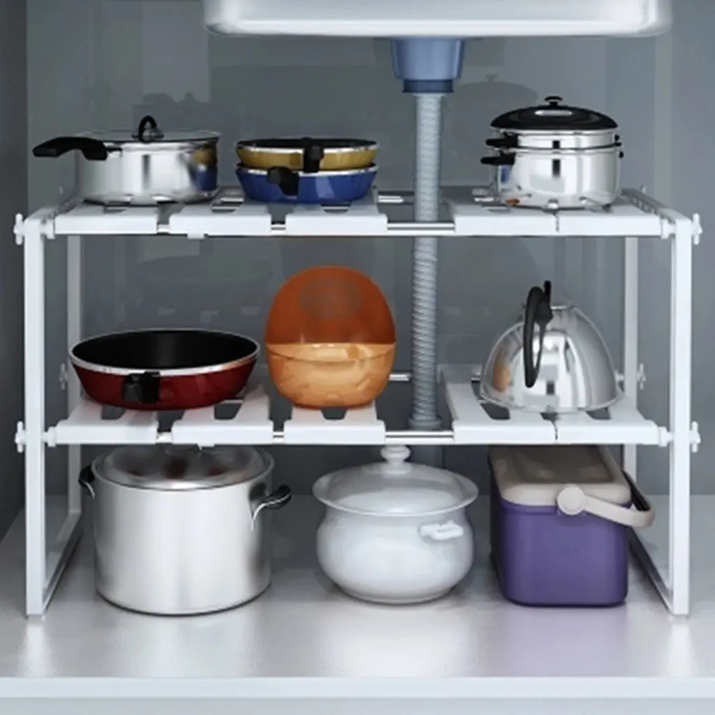 Clear 2-Tier Under-Sink Organizer with Sliding Drawers