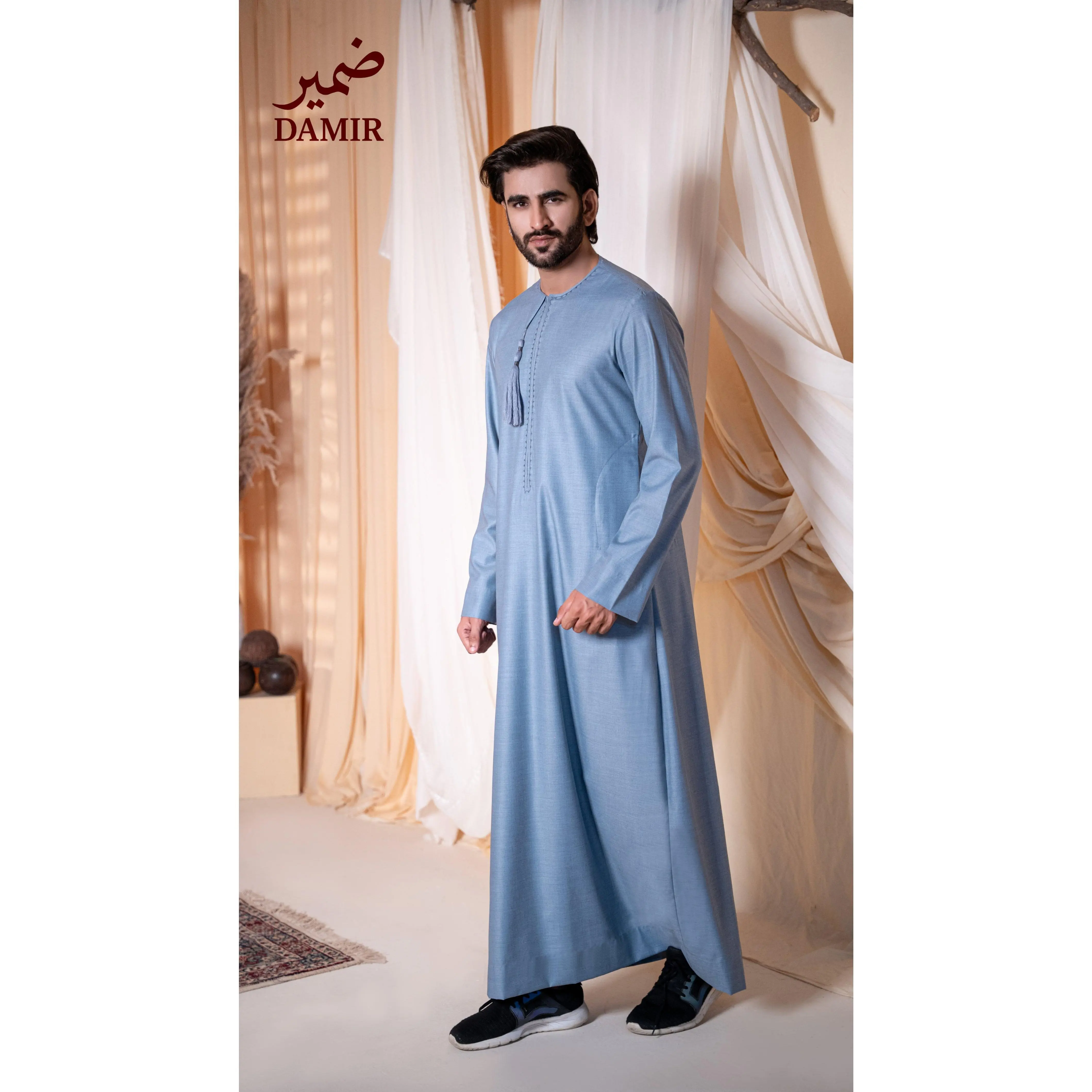 Damir Emirati Tassel Thobe - Steel Gray