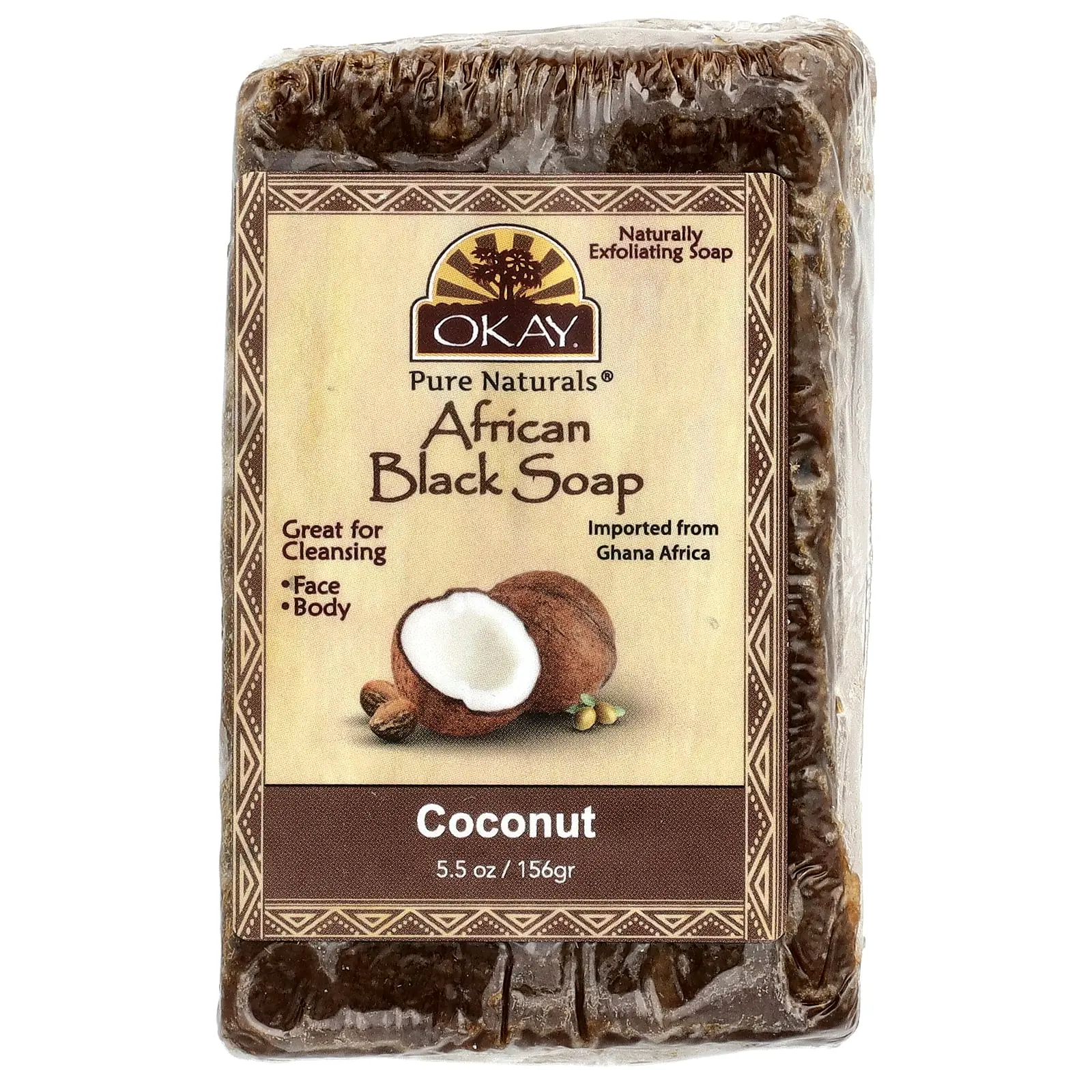 Okay Pure Naturals African Black Bar Soap, Coconut, 5.5 oz (156 g) Okay Pure Naturals African Black Bar Soap, Coconut, 5.5 oz (156 g)