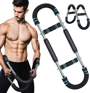 Arm Chest Trainer, 60-110lbs Portable Adjustable ResistanceBar for Triceps, Biceps, Forearms & Home Workout