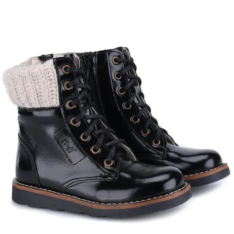 Emel Black High Shine Sweater Bootie 2646