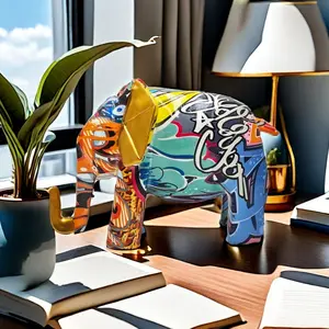 Decorative Resin Elephant Statue Collectible for Living Room, Multifunctional Home Office Decor, Ideal Christmas and Housewarming Gift, Art Figurine
