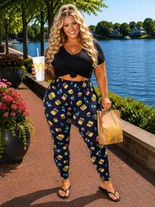 LEG-12 {Burgers & Shakes) Purple Butter Soft Capri Leggings