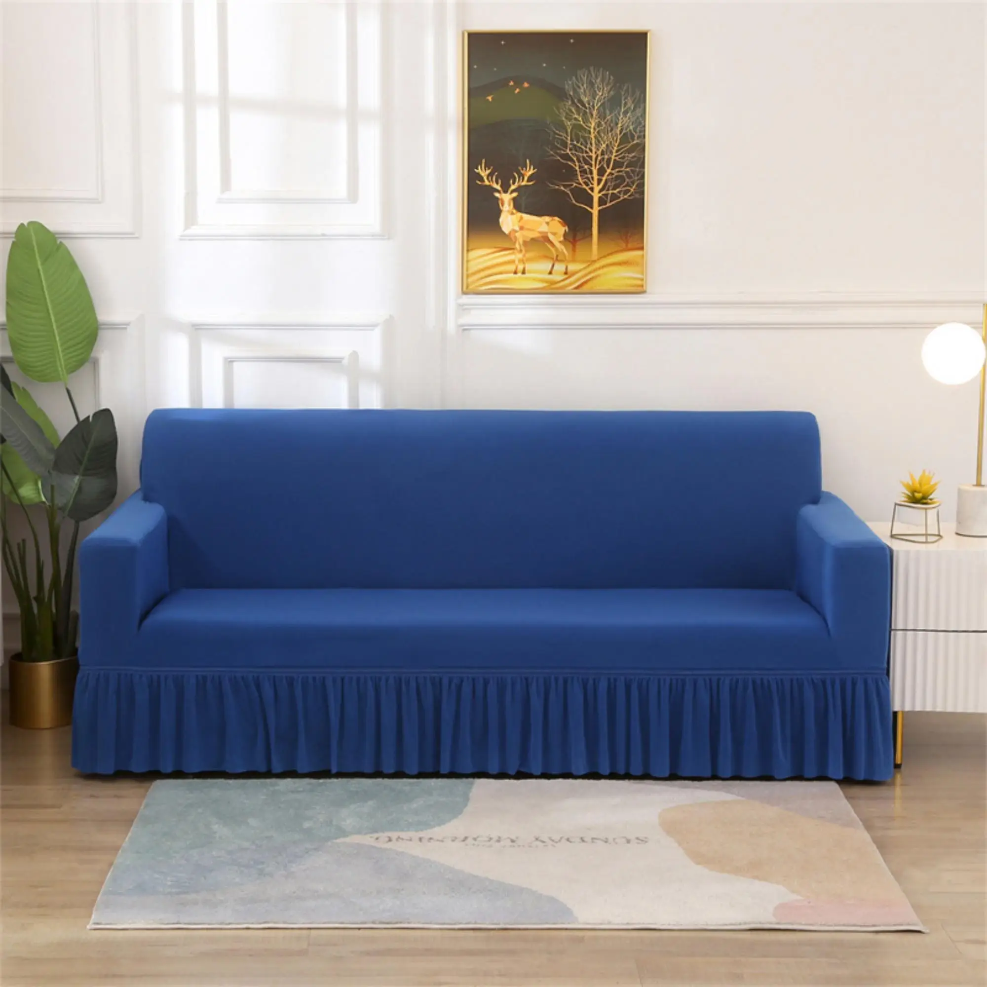 Solid Color Sofa Cover, 1/2/3/4 Seater Sofa Slipcover, Stretch Sofa Cover, Furniture Protector for Home Living Room Decor