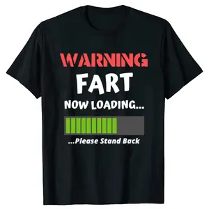 Men's Funny "Warning Fart Now Loading" Graphic bk Tshirt - Round Neck Shortsleeve Cotton Knit Breathable Casual Streetwear Top, Birthday Gift