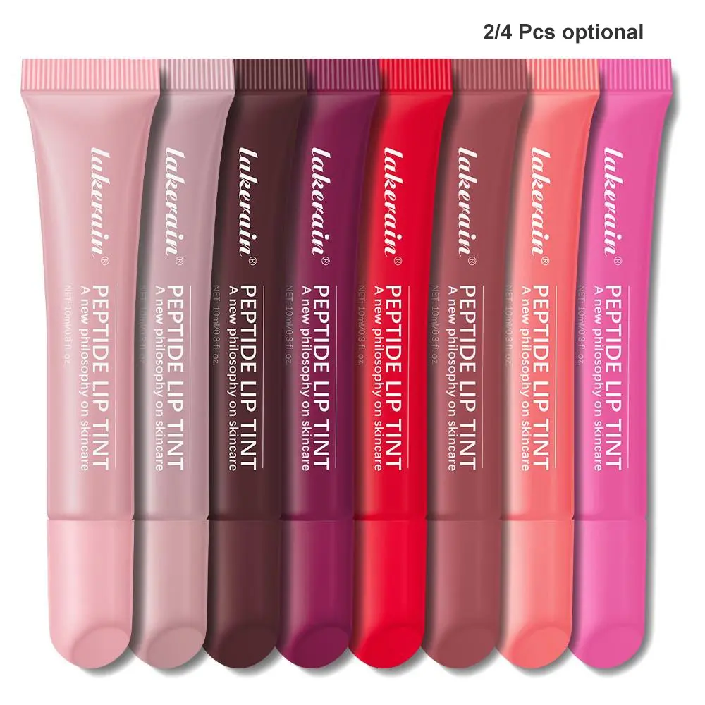 Peptide Tinted Moisturizing Lip Balm, Plumping Lip Tint Lip Gloss, Glossy Lip Plumper, Lip Volumizer, Dewy Lip Makeup, Hydrating Lip Moisturizer for Soft, Hydrated Lips, 8 Shades Available, Daily Lip Care Products, Hydrating Lipgloss, Peptide Lip Tints